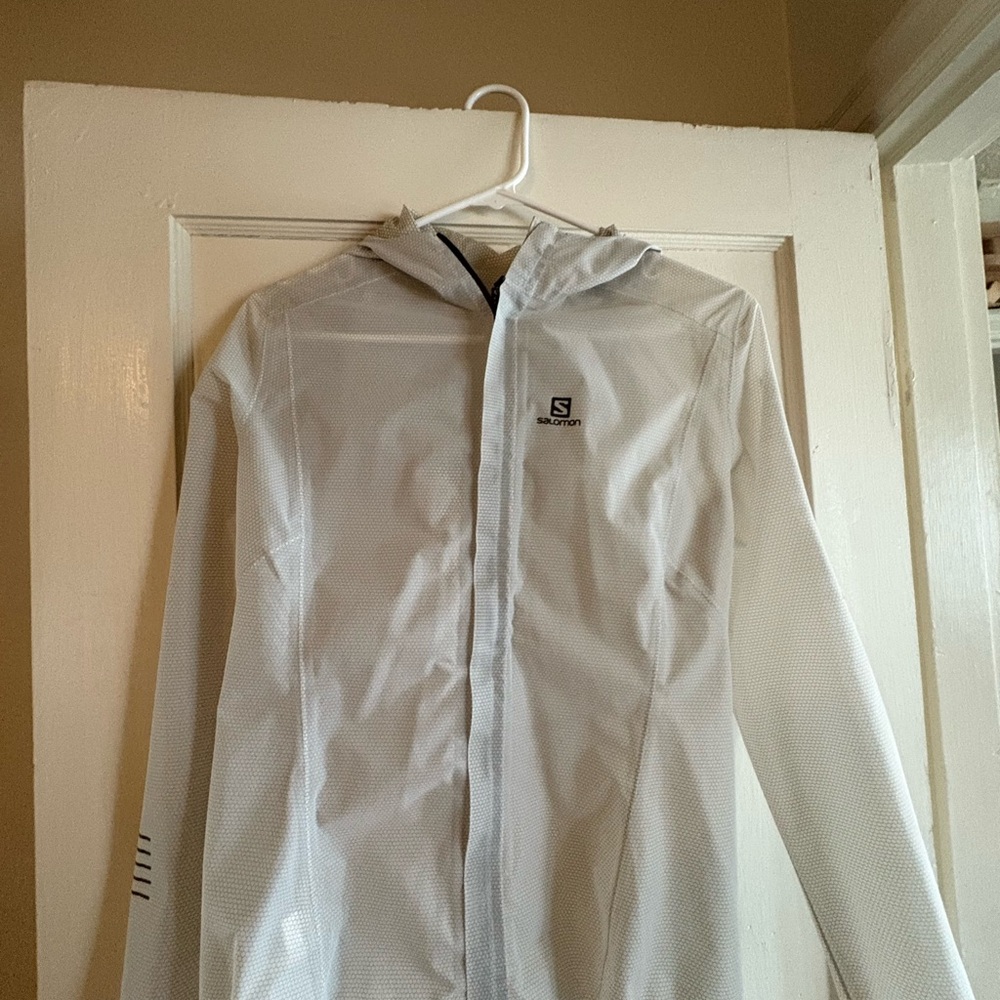Salomon White Hooded Trail Running Jacket